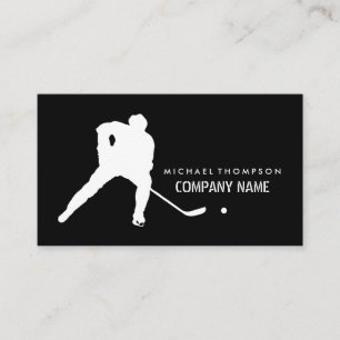 Carte De Visite Silhouette de hockey, joueur de hockey, entraîneur