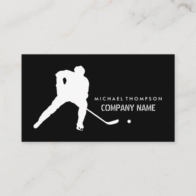 Carte De Visite Silhouette de hockey, Joueur de hockey, Entraîneur (Devant)