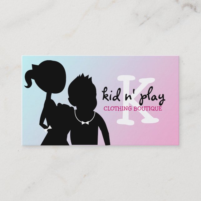 Carte De Visite Silhouette de la boutique de 311 enfants (Devant)