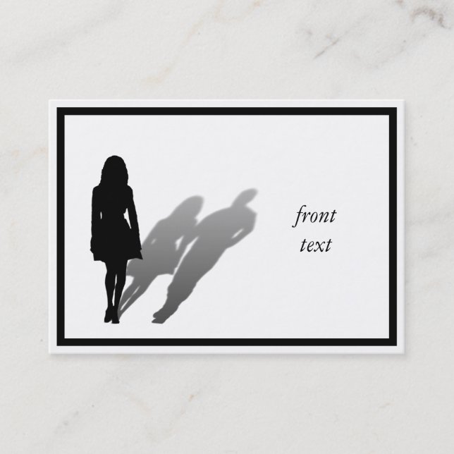 Carte De Visite Silhouette de la femme disparue (Devant)
