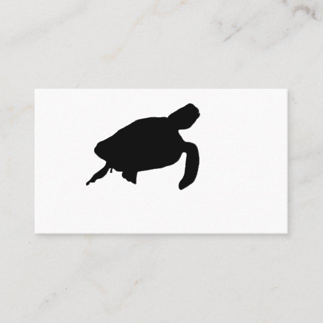 Carte De Visite Silhouette de la tortue de mer (Devant)