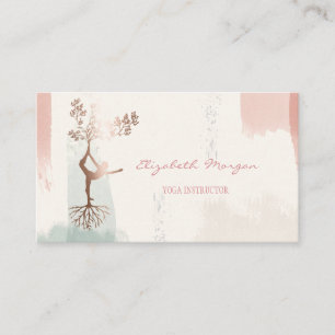 Carte De Visite Silhouette de l'arbre moderne, Aquarelle de la bro