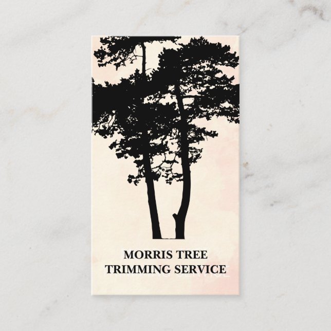 Carte De Visite Silhouette de l'arbre | Paysage | Gardener (Devant)