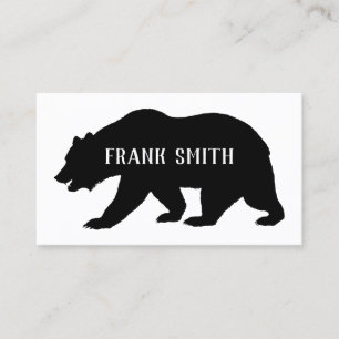 Carte De Visite Silhouette de l'ours grizzli noir