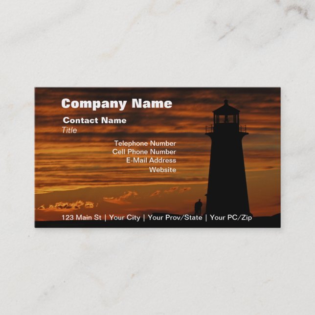 Carte De Visite Silhouette de Lover, Peggy's Cove, Nouvelle-Écosse (Devant)
