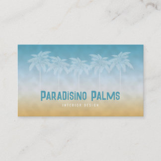 Carte de visite silhouette de palmier à la plage