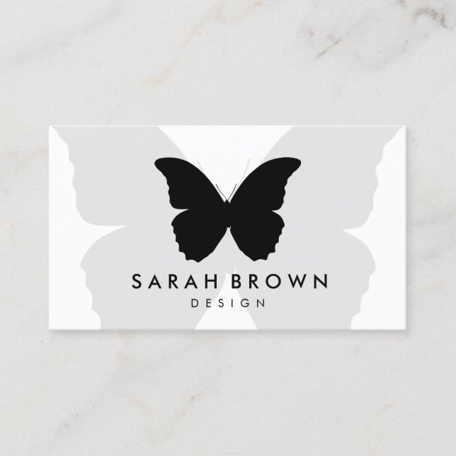 Carte De Visite Silhouette de Papillon Simplement (Devant)