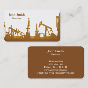 Carte De Visite Silhouette de plate-forme pétrolière professionnel