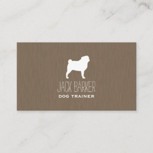 Carte De Visite Silhouette de Pug Blanc