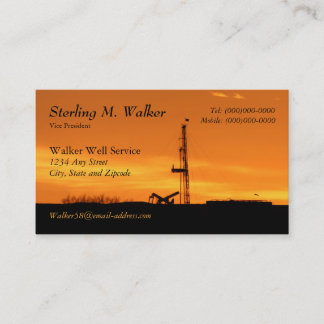 Carte De Visite Silhouette d'installation de service de Workover