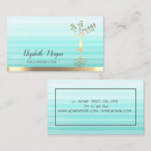 Carte De Visite Silhouette femmes Arbre d'or, Bracelet Ombre Yoga