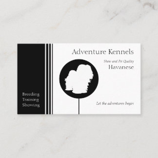 Carte De Visite Silhouette Havanaise moderne noir blanc