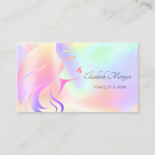 Carte De Visite Silhouette Holographique Bu moderne Elégante Fille