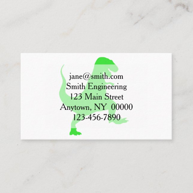 Carte De Visite Silhouette illustration of a tyrannosaure rex (Devant)