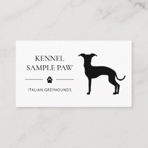 Carte De Visite Silhouette italienne Greyhound - éleveur de chiens
