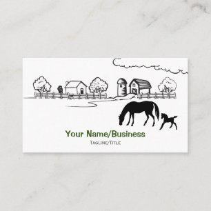 Carte De Visite Silhouette Mare et Foie Country Farm Horse