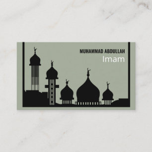 Carte De Visite Silhouette mosquée, islamique, religieuse