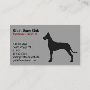 Carte De Visite Silhouette noire de great dane