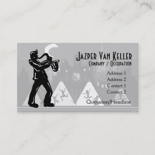 Carte De Visite Silhouette noire du lecteur saxophone
