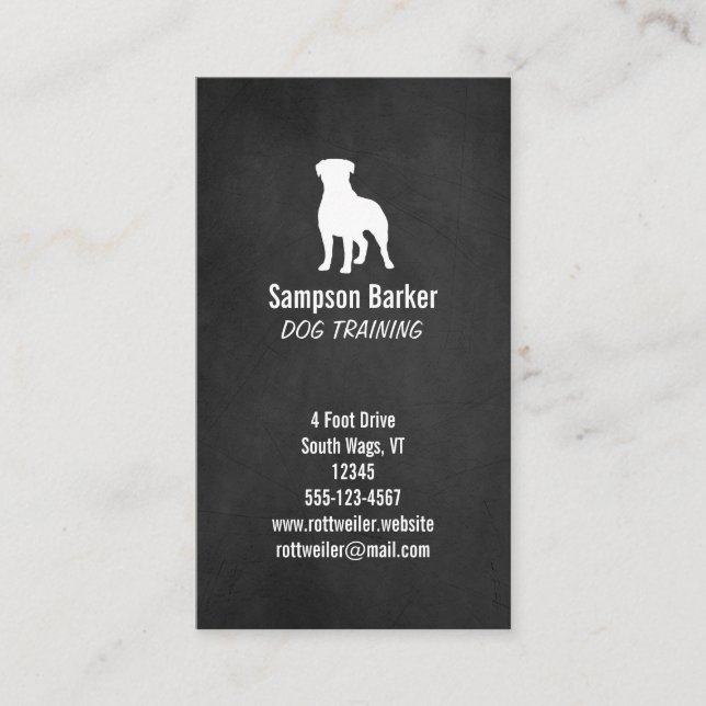 Carte De Visite Silhouette Rottweiler | Style de tableau | Rotatio (Devant)