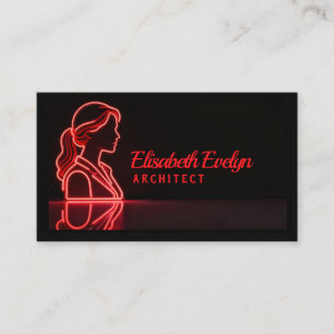 Carte De Visite Silhouette Rouge : Réflexion Professionnelle