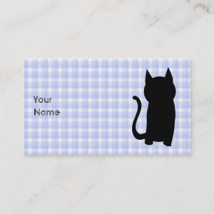 Carte De Visite Silhouette se reposante de chat noir. Sur le