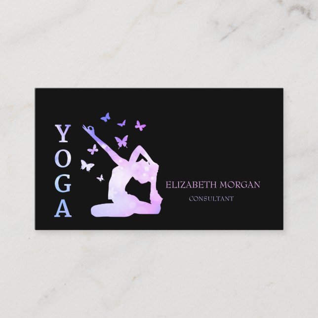Carte De Visite Silhouette Yoga pour femmes professionnelles moder (Devant)