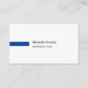 Carte De Visite Silk Premium Elegant Minimaliste Bleu Profond Blan
