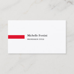 Carte De Visite Silk Premium Elegant Plain Minimaliste Rouge Blanc