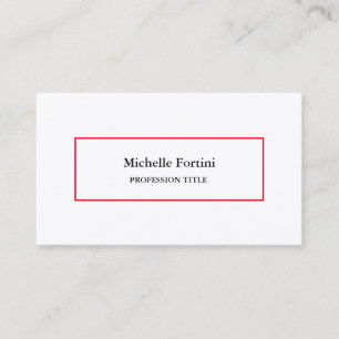 Carte De Visite Silk Premium Elegant Plain Minimaliste Rouge Blanc