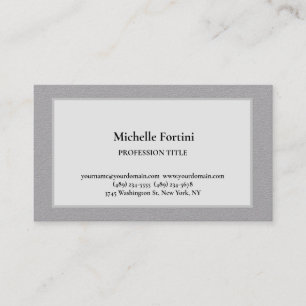 Carte De Visite Silk Premium Elegant Plain Simple Minimaliste Gris