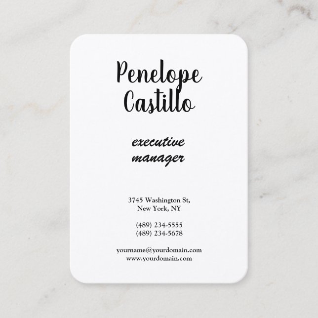 Carte De Visite Silk Professionnel Moderne Simple Simple Plain man (Devant)