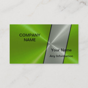 Carte De Visite Silver et Green Luxury Metallic