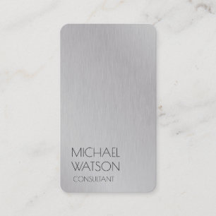 Carte De Visite Silver Grey Simple Plain Consultant tendance