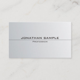 Carte De Visite Silver Look minimaliste élégant Plain tendance