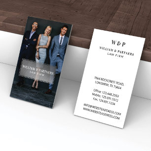 Carte De Visite Silver Plaque Minimale Professionnelle Photo