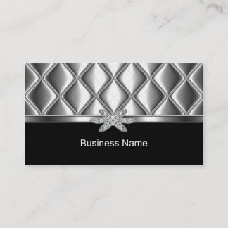 Carte de visite Silver Tile Trim Diamond Jewel