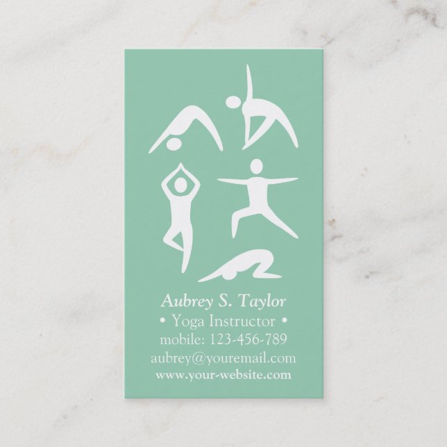 Carte De Visite Simple 5 Débutant Yoga Poses Instructeur (Devant)
