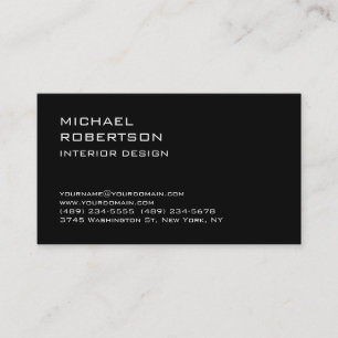 Carte de visite simple à la mode Noir