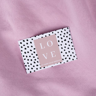 Carte De Visite Simple AMOUR Noir & Rose  Laissez notre valeur à t