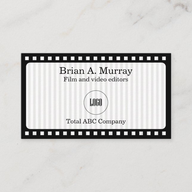 Carte De Visite Simple avec film moderne et bobine vidéo (Devant)