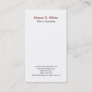 Carte De Visite Simple blanc moderne clair professionnel