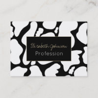 Simple Blanc Noir Gros taches de vache Motif anima