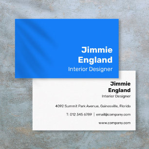 Carte De Visite Simple Bleu Clair Gras Moderne Vibrant