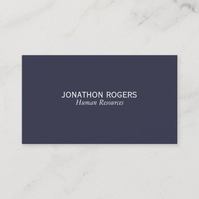 Carte De Visite Simple (bleu profond) (Devant)