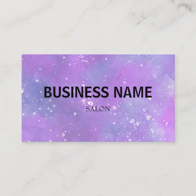 Carte De Visite simple bleu vert aquarelle script affaires moderne (Devant)