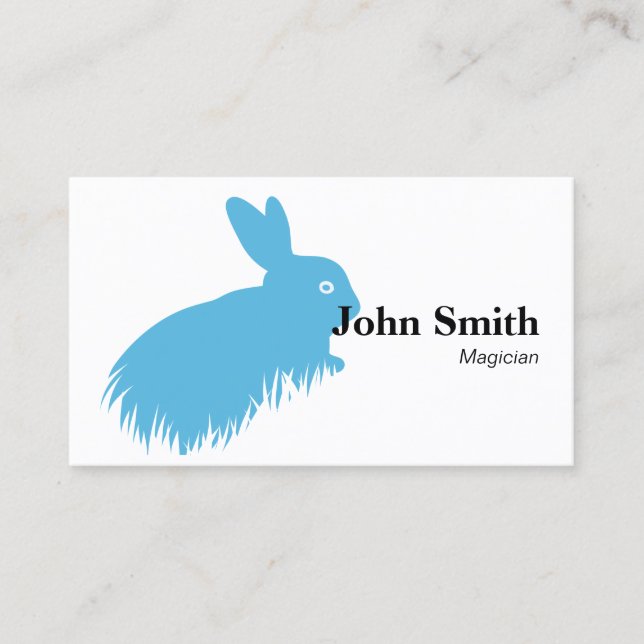 Carte de visite simple Blue Rabbit Magicien (Devant)