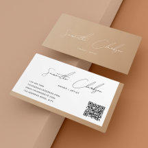 Simple Boho Moderne Script manuscrit Code QR