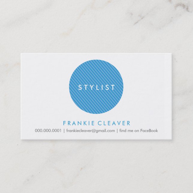 CARTE DE VISITE SIMPLE :: bold spot blue (Devant)