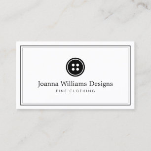 Carte De Visite Simple Bouton Logo Seamstress, Tailor